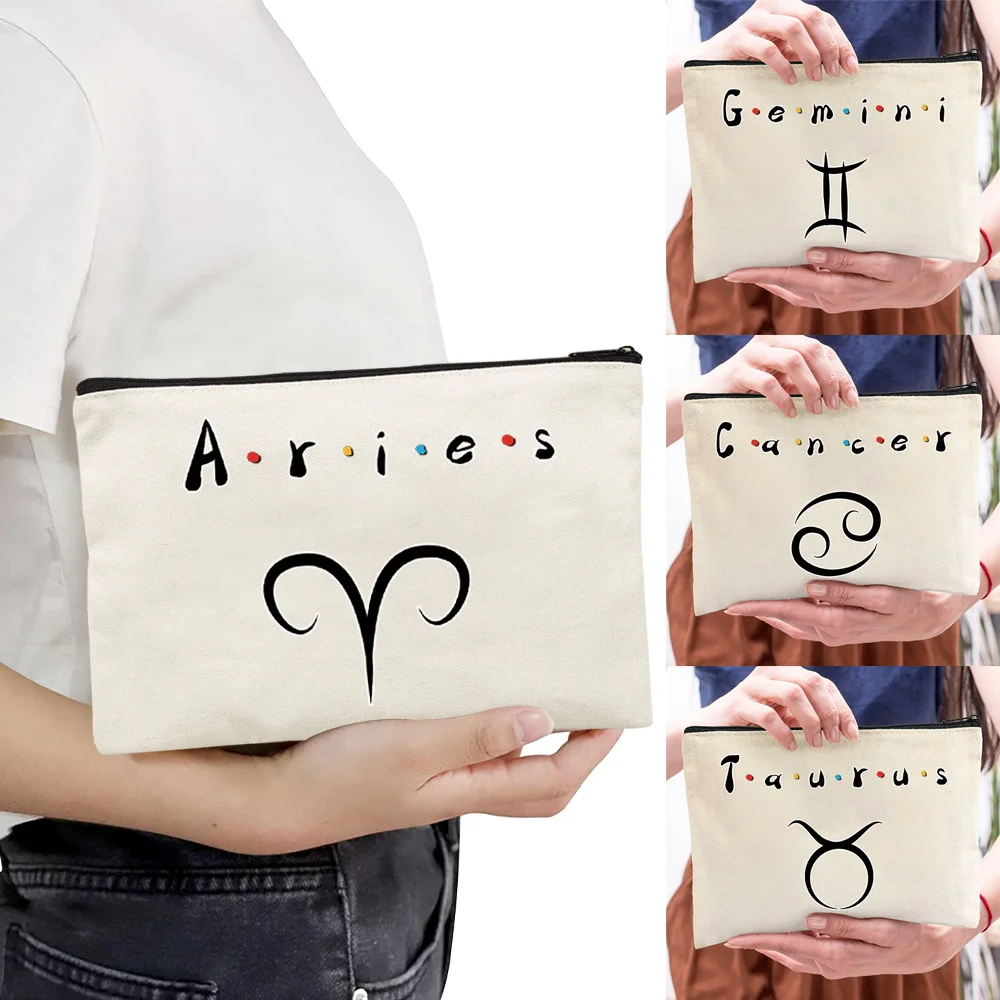 Fashion Makeup Bag Portable Constellation Pattern Storage Bag Minimalist Clutch Travel Carry-On Mini Clutch Daily Cosmetic Bag