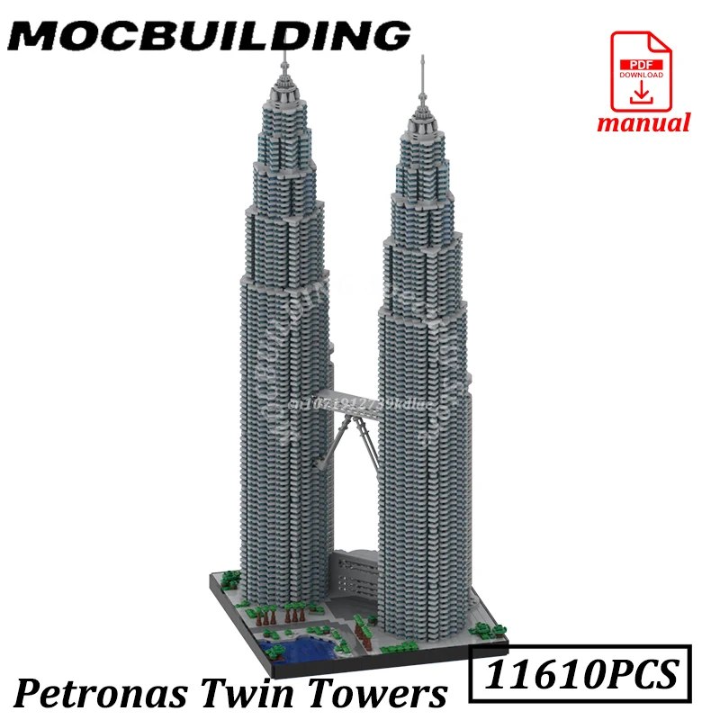 

11610Pcs Petronas Twin Towers Model Display MOC Building Blocks Brick Toys Famous Malaysia Buildings Construction Gift