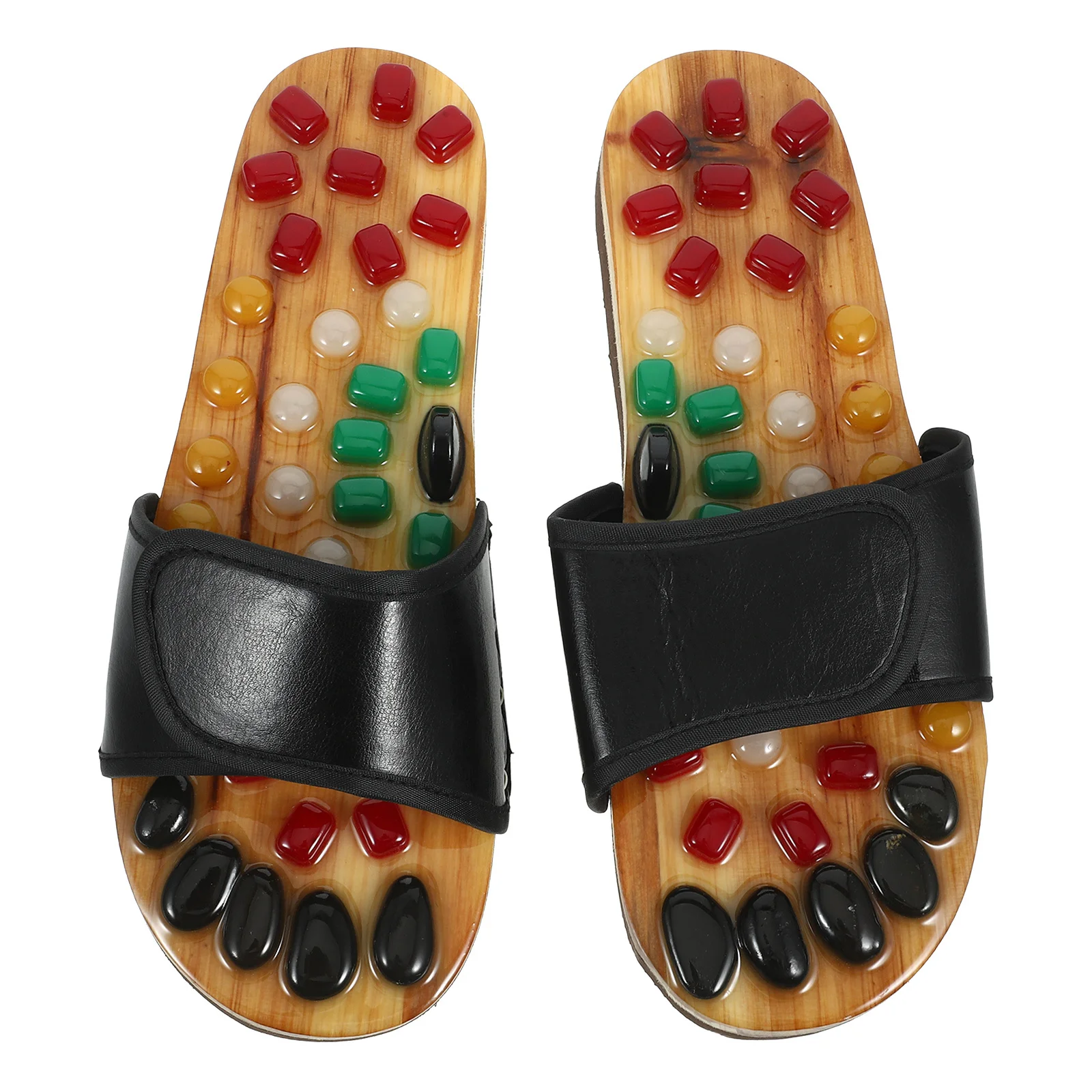 نعال تدليك زوج نقاط الوخز القدم الاسترخاء الصنادل الرعاية الصحية اليشم الطبيعي حصوه الأحذية حجم 43- صحة القدم