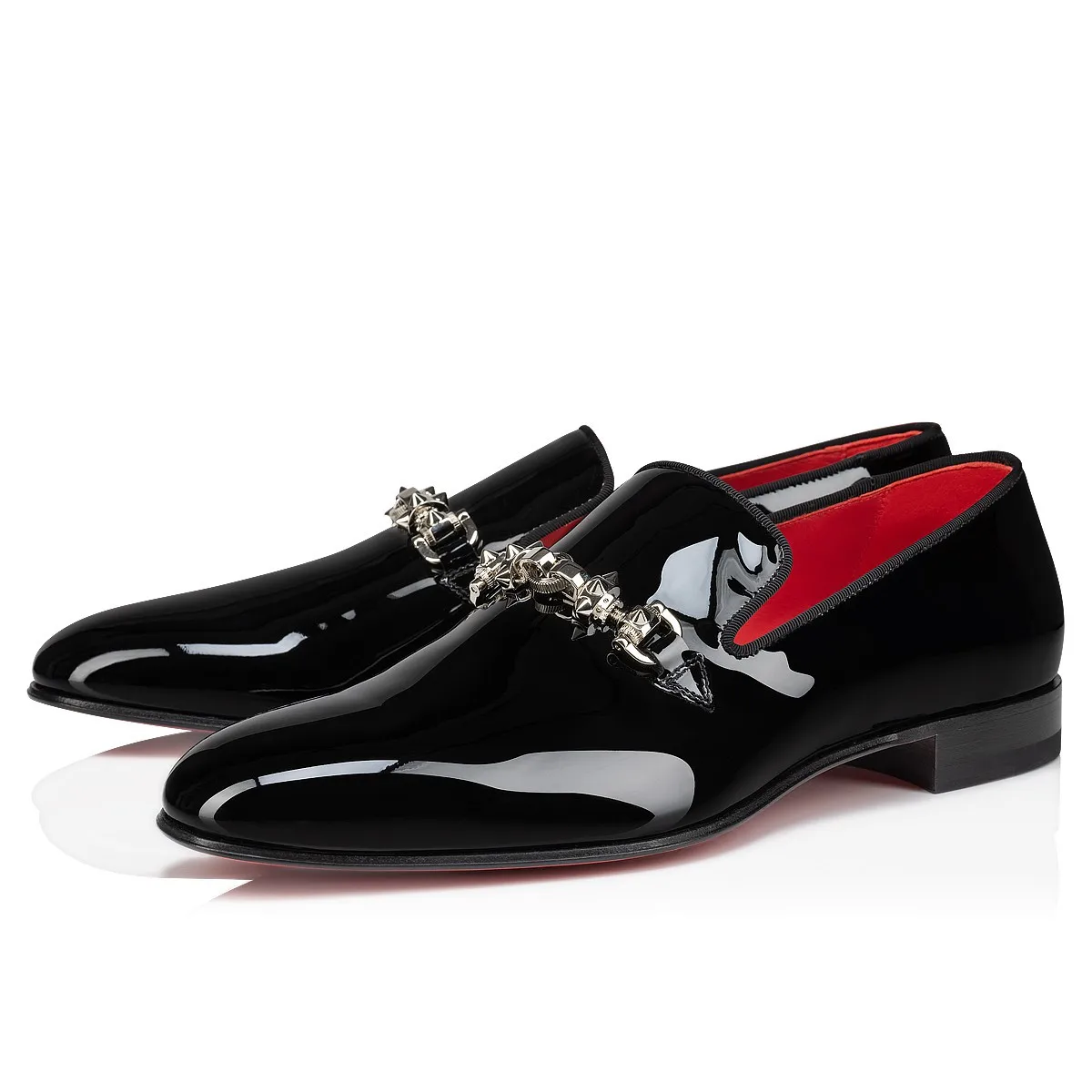 

Metal Chain Men Casual Business Formal Leather Shoes Patent Leather Simple Breathable Comfortable Oxfords Slip-On Flats