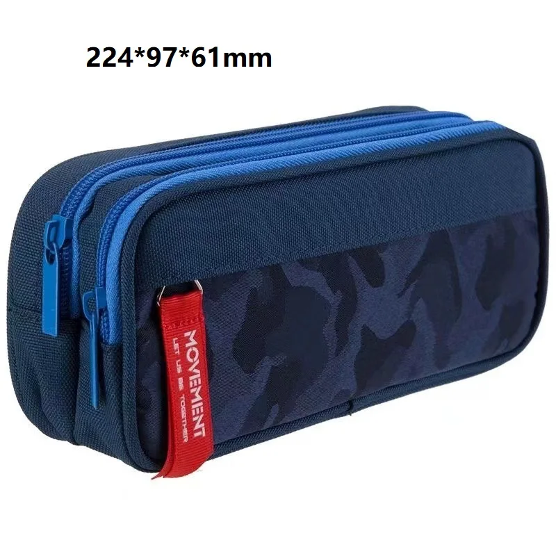 Double zipper camouflage canvas pencil case Boys pencil bag School stationery bag Student pen case School supplies storage bags