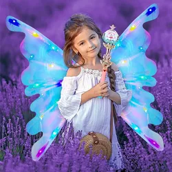 Luminous Wings Festival Party Dress Up Butterflies Wings Elves Wings Glow Party Supplies Festival Birthday Gifts Photo Props