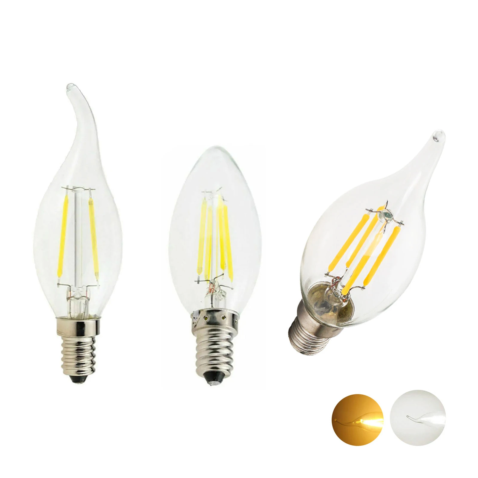 

Dimmable E14 C35 Led Filament Light Bulbs Vintage Home Glass 220v/240v Lampada 2w/4w/6w 3000k/6000k Lamp Bulb Edison Candle Beam