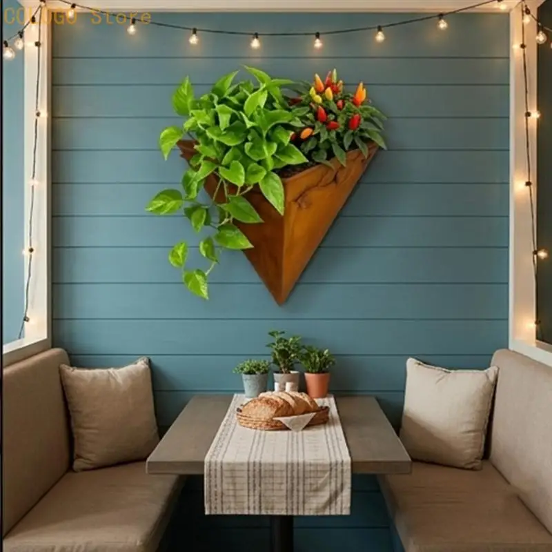 Decorative Iron Flowerpot Triangular Planter Container Flower Vase Decorative Vase For Party Indoor