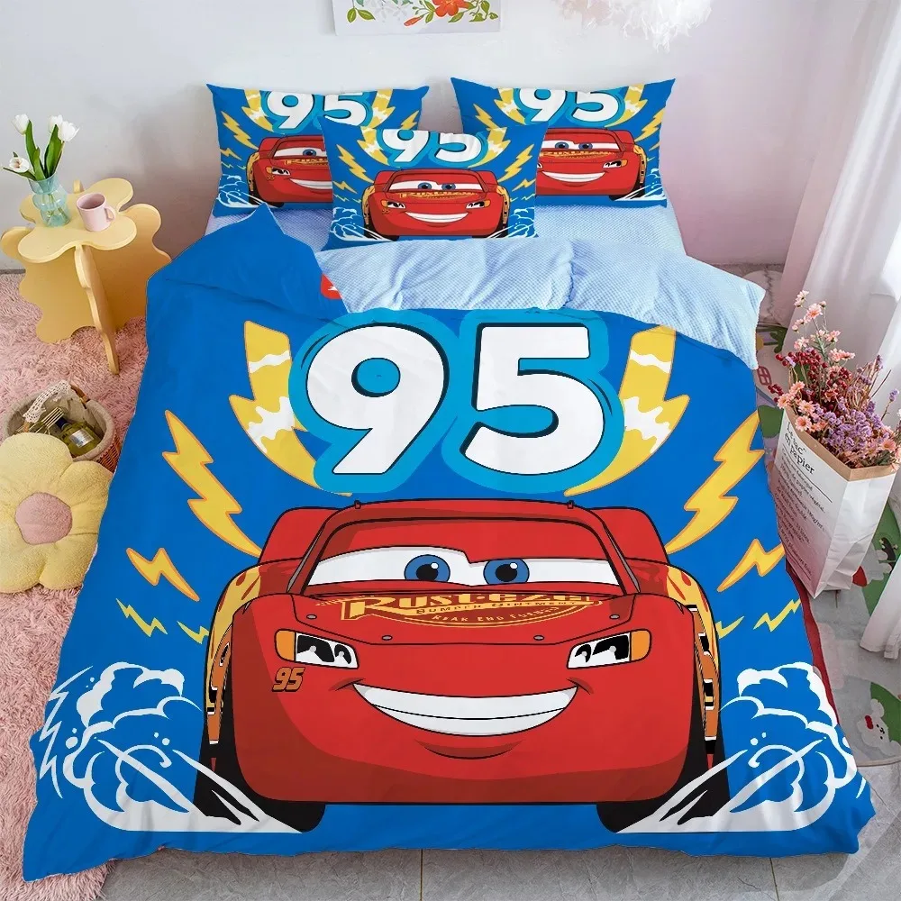 Cartoon Cars Bedding Sets Disney Lightning McQueen Duvet Cover Boy Bedclothes Bed Linen Kids Gift