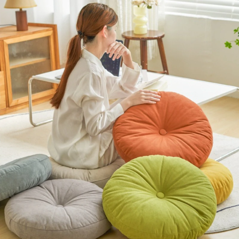 Runde Chenille-Bodenkissen, Sitzpolster, PP-Baumwolle gefüllt, Meditation, Tatami-Kissen, weich, dick, Stuhl, Sofa, Sitzkissen