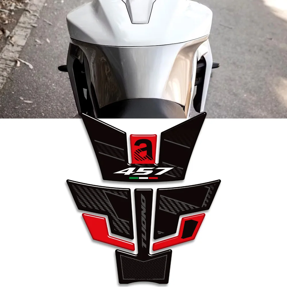 Moto Rilievo Del Carro Armato 3D Tappo Della Bici Manopole Gas Carburante Kit Ginocchio Adesivi Per Aprilia Tuono 457 Rilievo Del Carro Armato Decalcomanie di Protezione 2025 2026