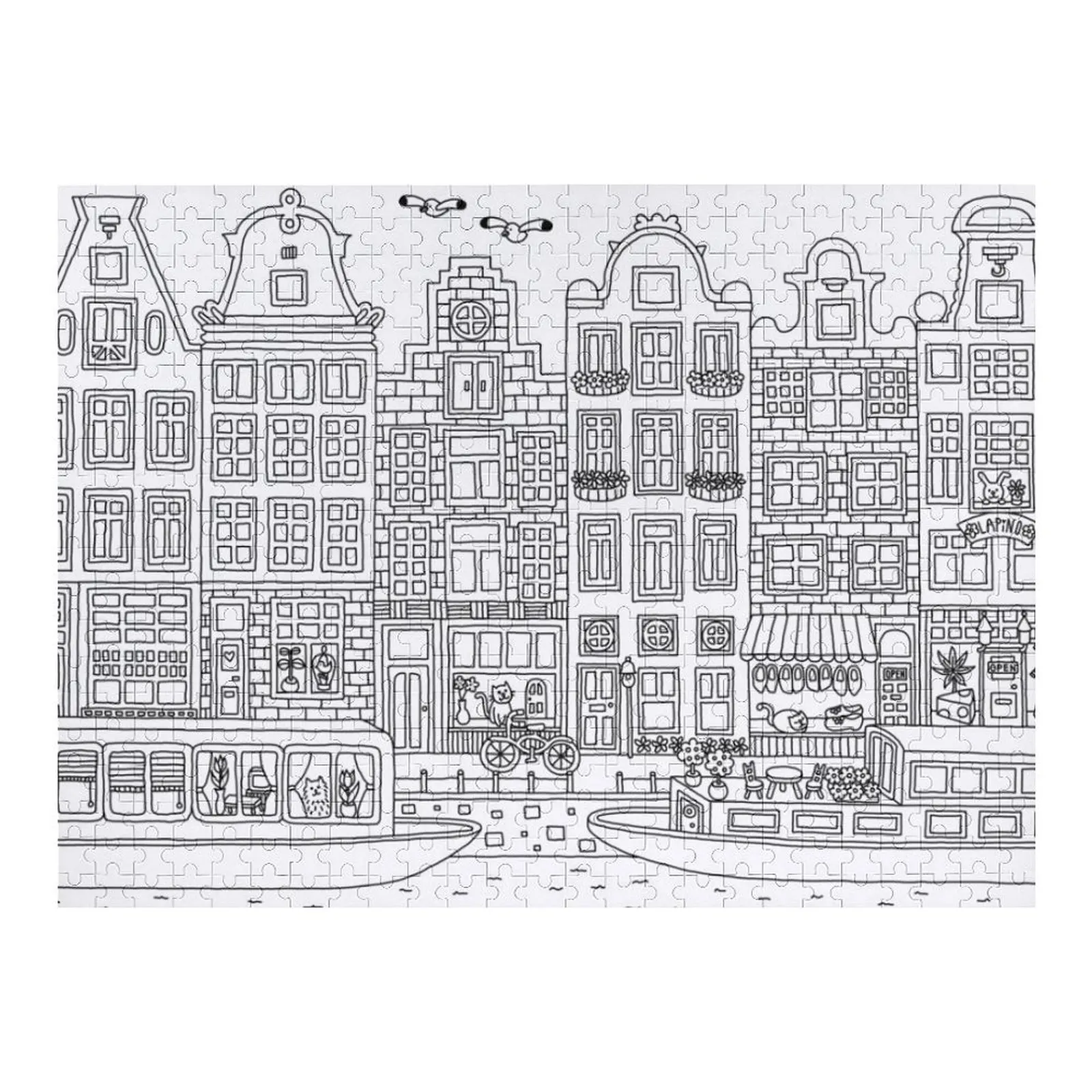

Amsterdam for Coloring Jigsaw Puzzle Works Of Art Baby Wooden Puzzle
