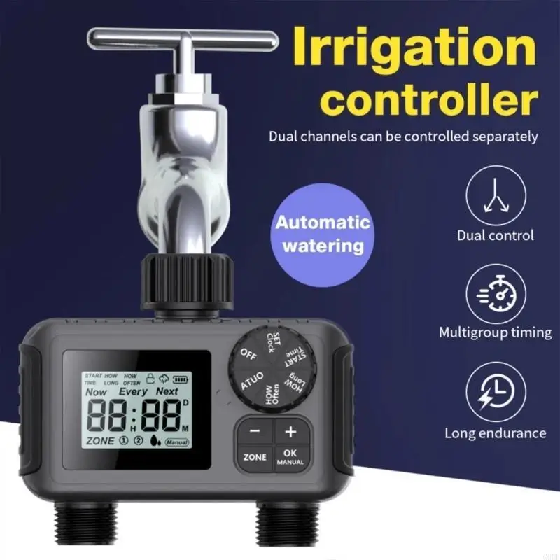 

G6DB Automatic Irrigation Water Timer for Garden Hose 2 Zone For Busy Gardeners