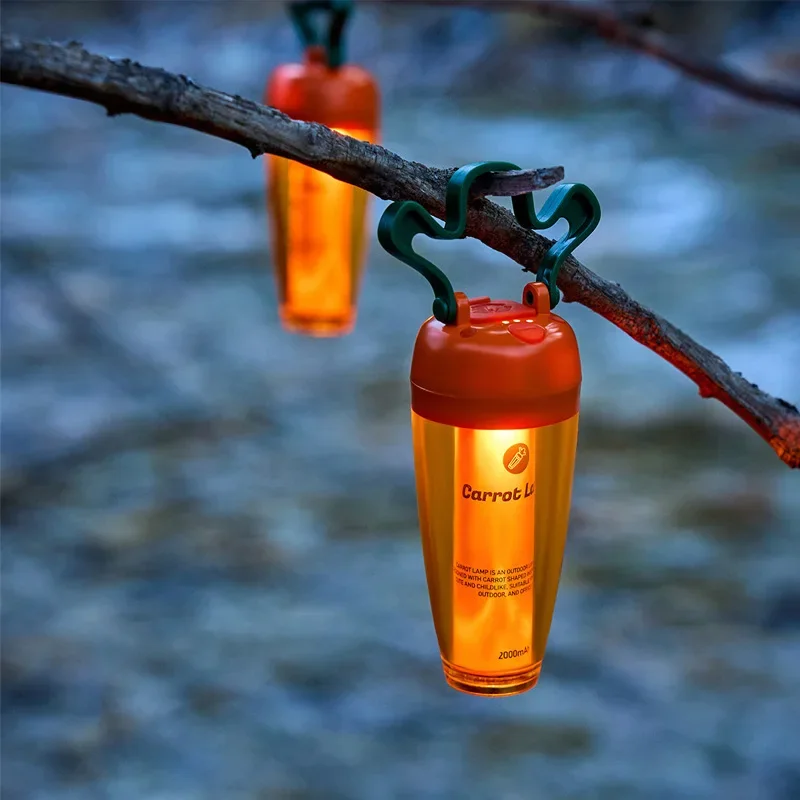Outdoor Camping Cute Carrot LED Light Adjustable Outdoor Atmosphere Light Long-lasting Camping Light Outdoor Camping Light