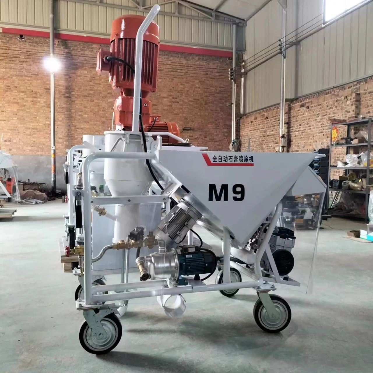 Gypsum cement plastering and painting PFT plastering machine, construction mortar spraying machine