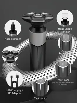 SEJOY 5-in-1 電動シェーバー カミソリ 回転式 ひげ剃り USB充電式 ひげトリマー 鼻毛トリマー コードレス 10 best sales 経絡トリマー - №8