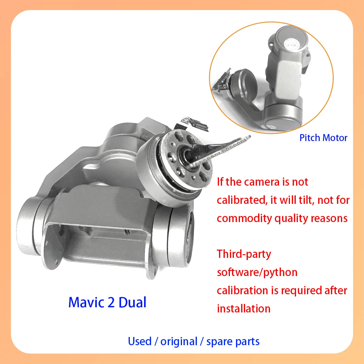 

riginal Mavic 2 Dual Optical Industry PTZ Axis Arm Assembly with YPR Motor Cable Suitable for DJI Mavic 2 Dual Optical Series Re