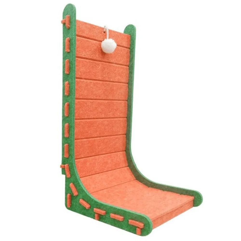 

Triangular Cat Scratch Board Wear-resistant L Shape Double-layer Cat House Safety with Interactive Ball Felt Cat Nest