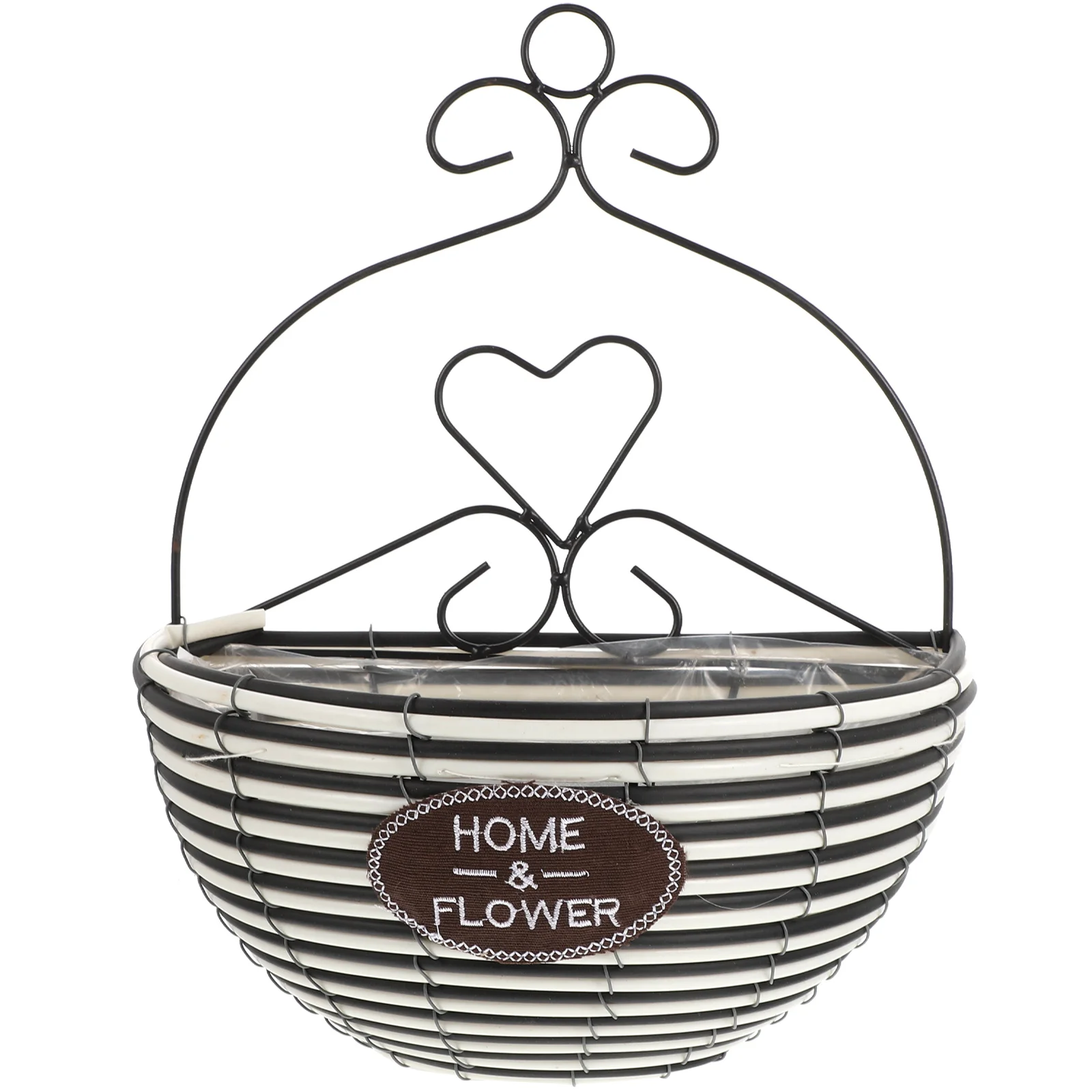 

Woven Planter Basket Wall Hanging Flower Storage Flowerpot Jute Plastic Country Decor