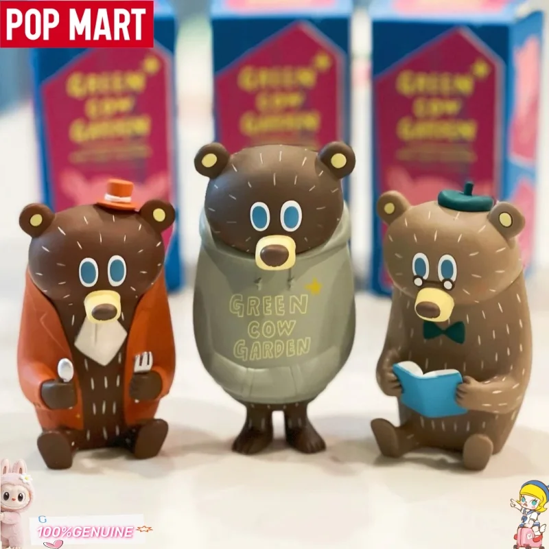 

Original Popmart Green Cow Garden Mini Series V1 V2 Blind Box Piglet Toy Ornaments Mysterious Box Figure Birthday Gift For Girl