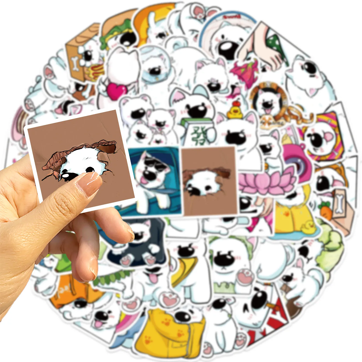 50 Stück Samojede-Aufkleber, geeignet für Notebook-Computer, Gepäck, Kühlschrank, Skateboards, Handyhüllen, Aufkleber