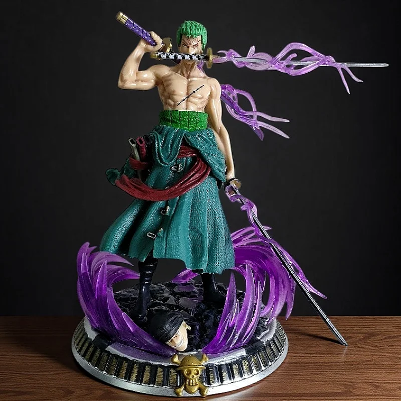

One Piece Roronoa Zoro Battle Figure with Three Sword Slash Effect Anime Collectible Model for Home Display Perfect Gift for One