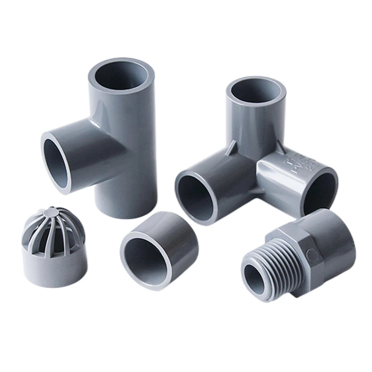 Gray ID 20/25/32mm PVC Pipe Connector PVC Straight Elbow Tee Joints Aquarium Pipe Fittings Home DIY Tube 3 4 5 6 Ways Joints
