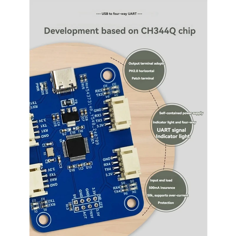 CH344Q USB Type C To 4 Port TTL Serial Module 4-Channel Serial Port UART Multi-Channel Serial Port Expansion Module