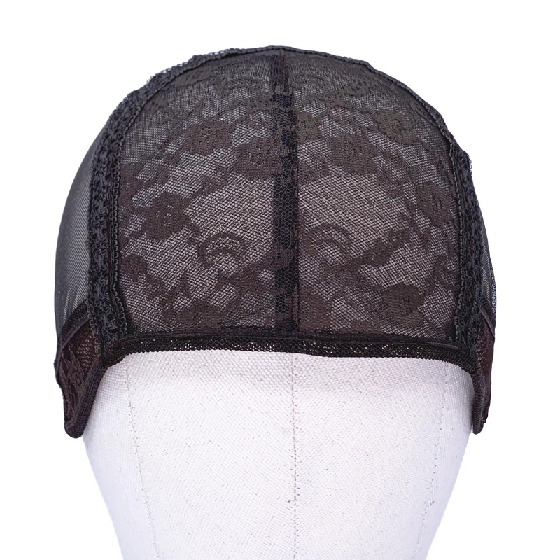 Double Layer Lace Wig Cap Adjustable Stretch Fabric Wig Making Base Cap Breathable Comfortable Non-slip Wig Caps For Wig Constru