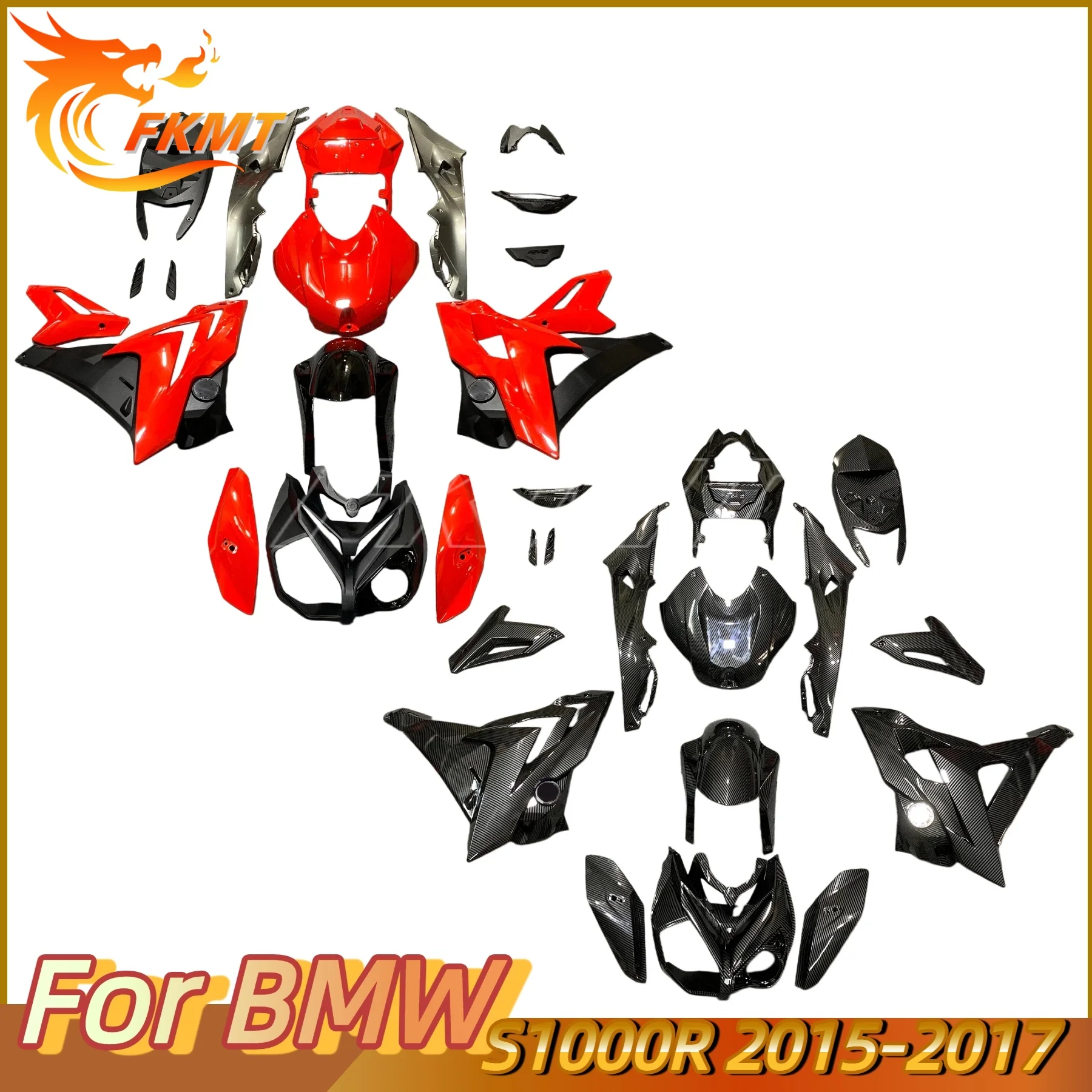 

Комплект пластиковых обтекателей для мотоцикла BMW S1000R 2015-2017, литые панели кузова, красный цвет