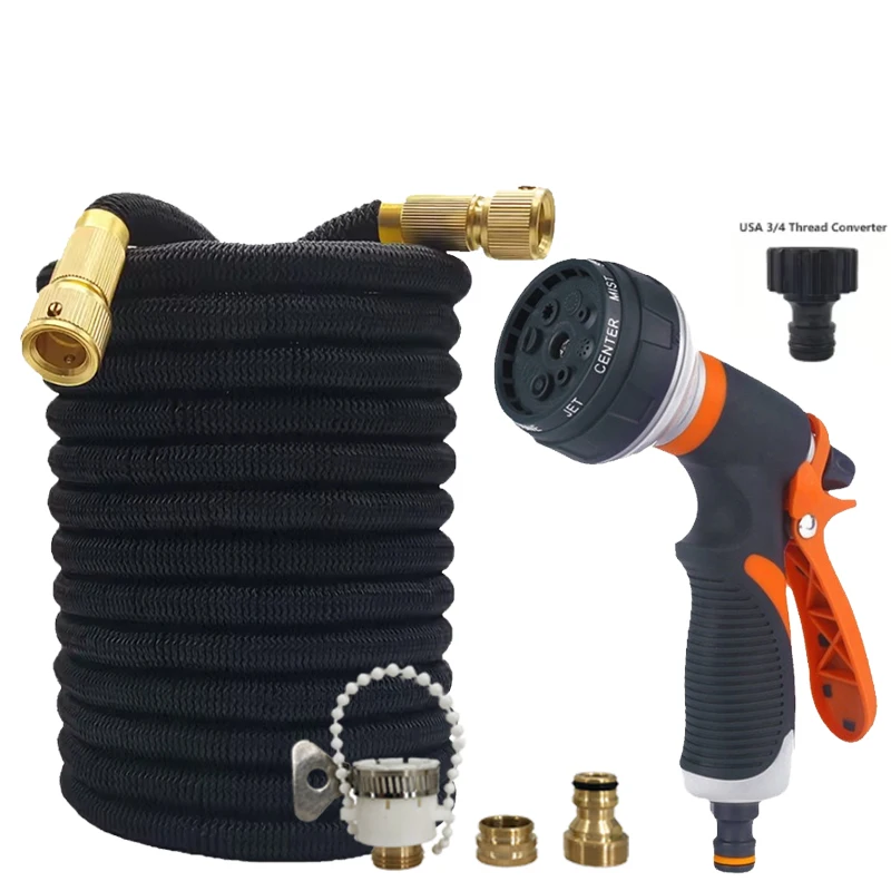 

Садовый шланг 3X, расширяемый, многофункциональный, для мытья автомобилей, орошения сада, садовый пистолет-распылитель, садовая водопроводная труба