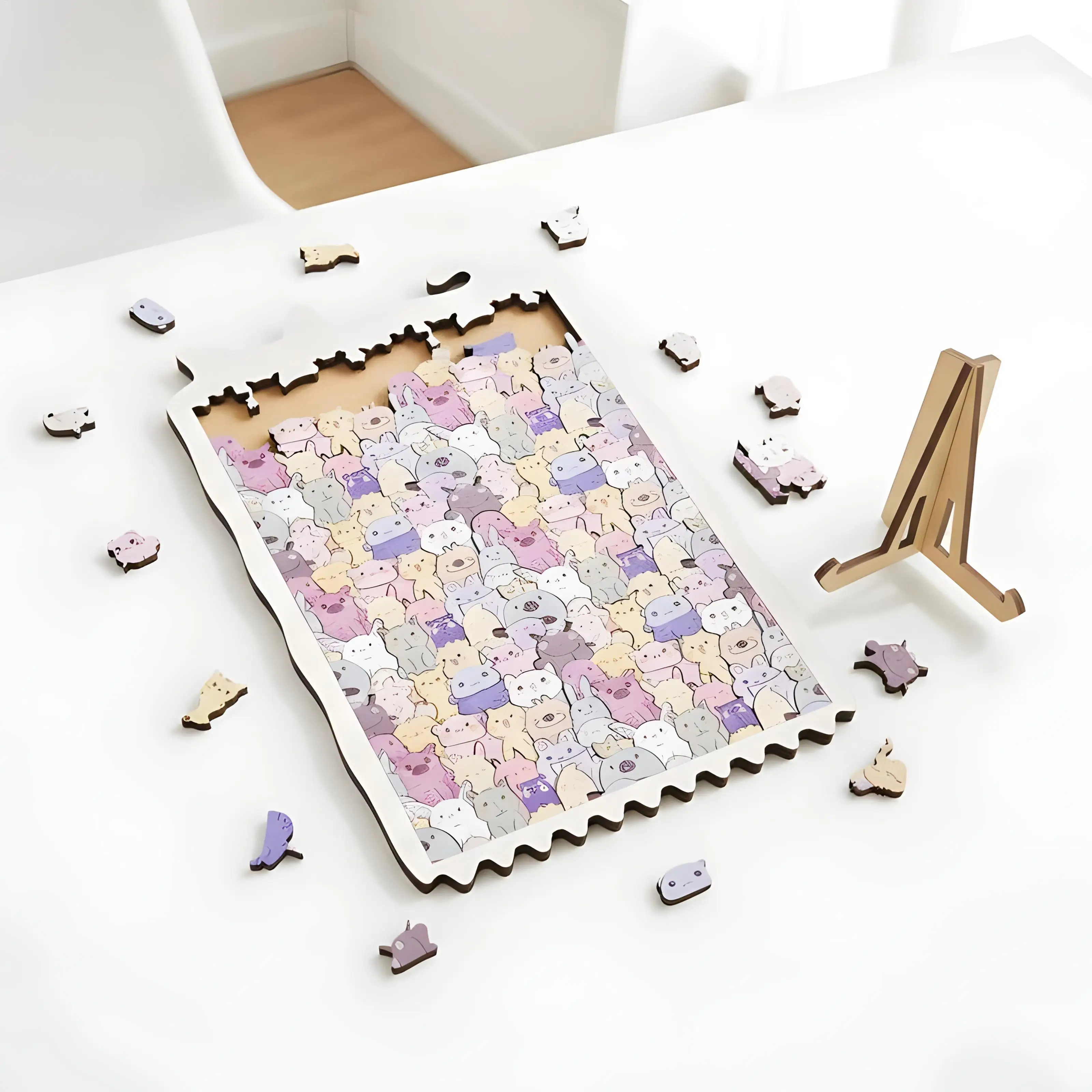 الحيوان الخشب لغز الكرتون بانوراما غرفة الديكور ديكور المنزل الحيوان الألغاز للبالغين المراهقين جامعي لعبة التجمعات العائلية #3