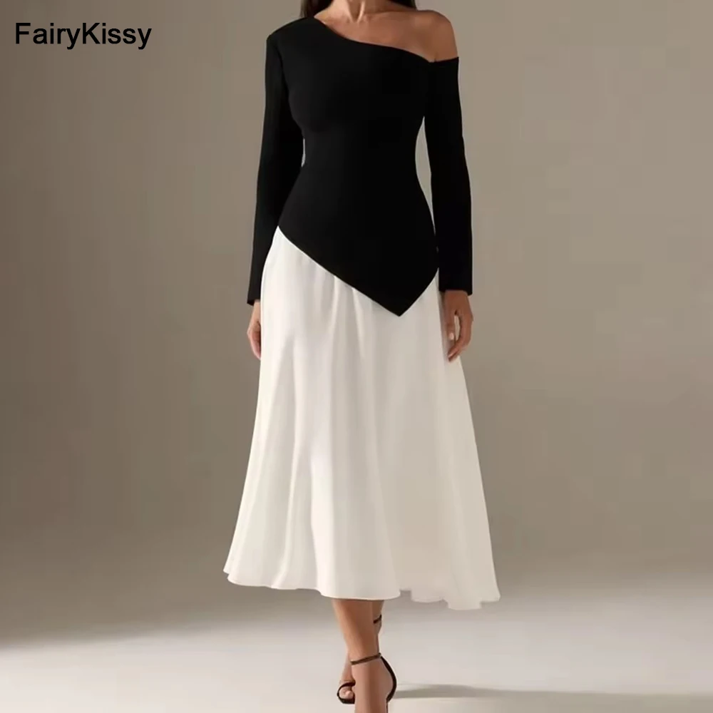 

FairyKissy Black Pleated Evening Dresses Ankle Length Formal Women Prom Dresses Floor Length Party Dress Vestidos De Noch