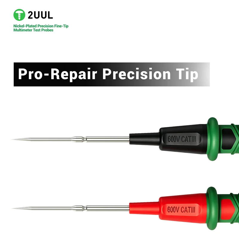 2UUL MT02 Nickel-Plated Precision FineTip Multimeter Test Probes Replaceable Probe Test Wire Probe Current Voltmeter Tester Wire