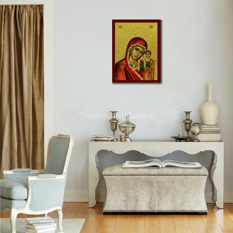 Panagia Athonitissa Icon Virgin Mary Theotokos Greek Orthodox Byzantine Art HD Canvas Print Jesus Christ Wall Art for Home Decor