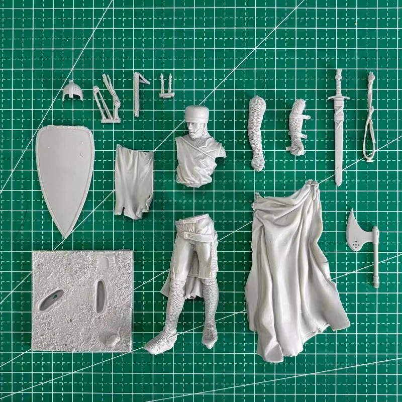 Model figurki z żywicy odlewanej ciśnieniowo w skali 1/20, 90 mm, starożytny rycerz hospitałierski, zestaw do samodzielnego montażu, miniatura do hobbystów, zabawka, niezmontowany, niepomalowany, do samodzielnego wykonania dioramy.