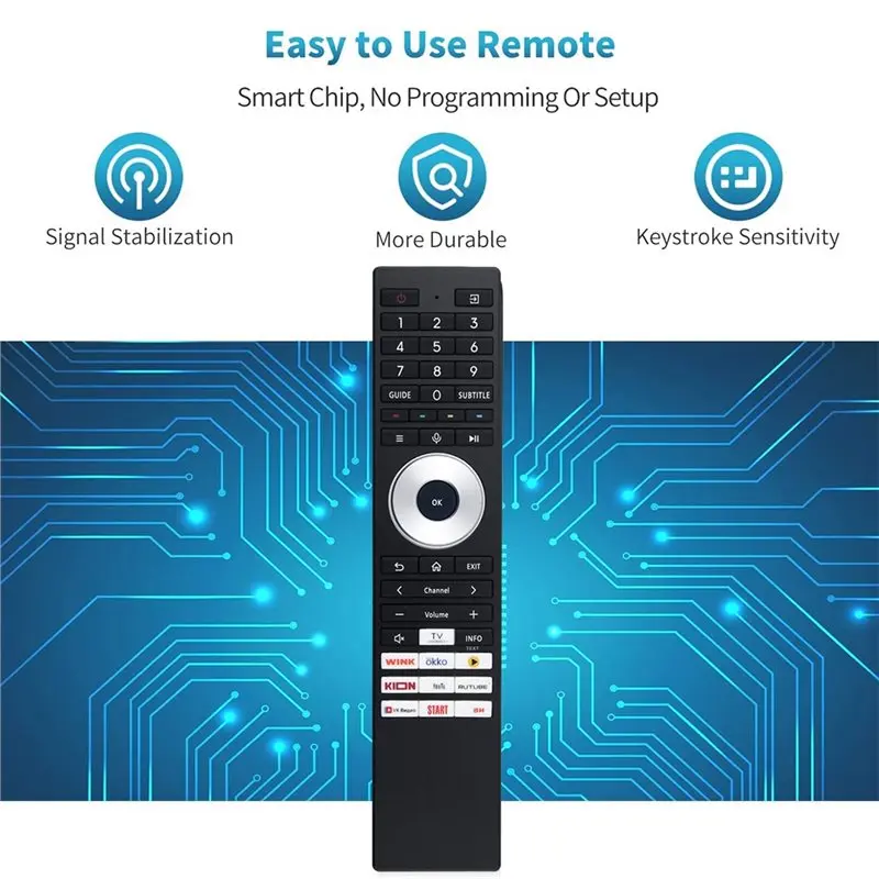A31T Replacement Remote Control ERF3AI98T for TOSHIBA Smart TV, Durable ABS Black Remote