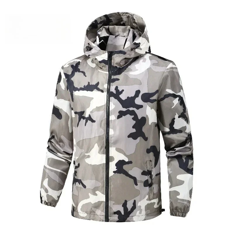 

New Man Casual Thin Loose Breathable Men Jackets Men Spring Autumn Jackets Military Tactical Camouflage Hiking Hooded Coats