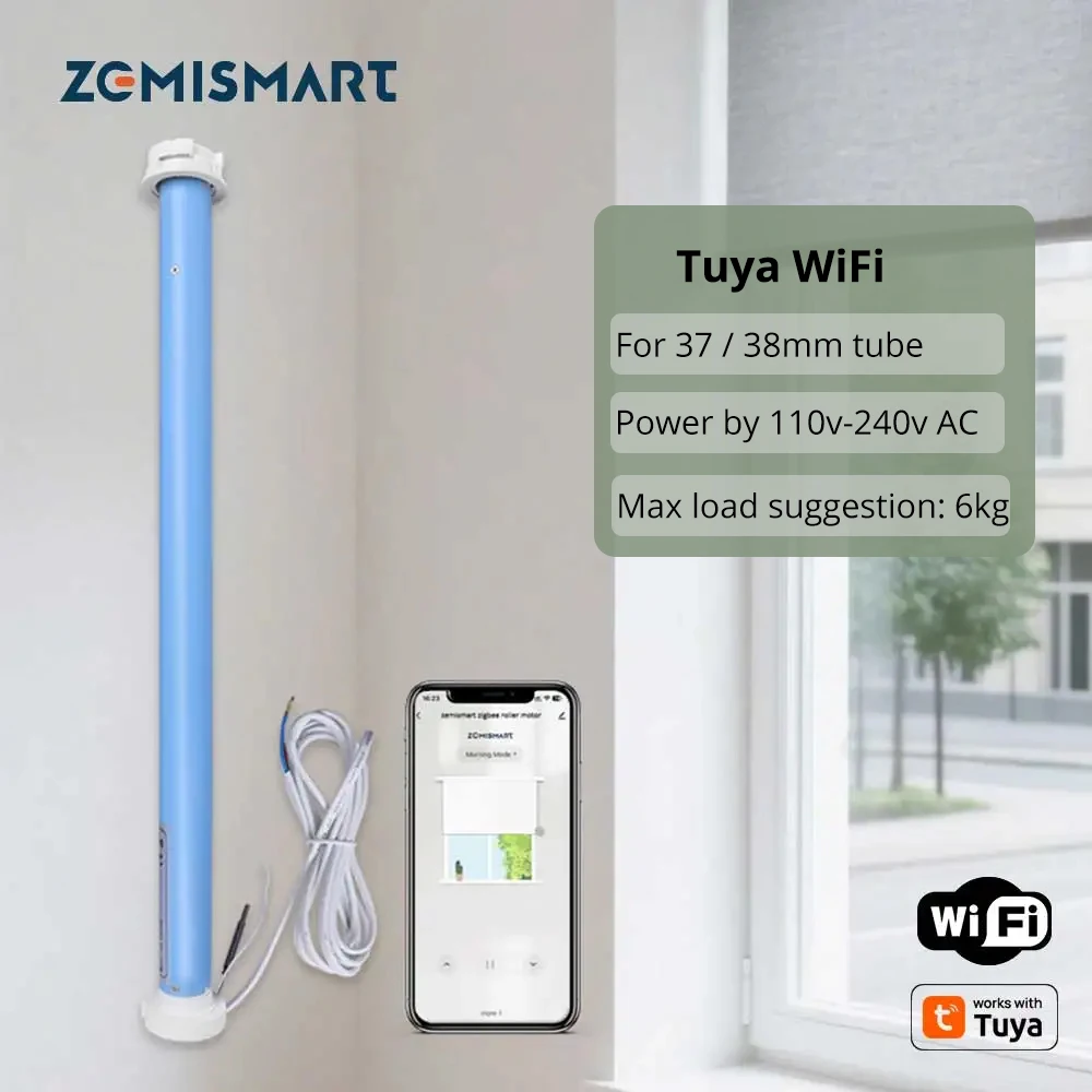 

Zemismart WiFi Roller Blind Motor for 37/38mm Tube | Smart Tuya App, Alexa Google Home Voice Control Smart Driver