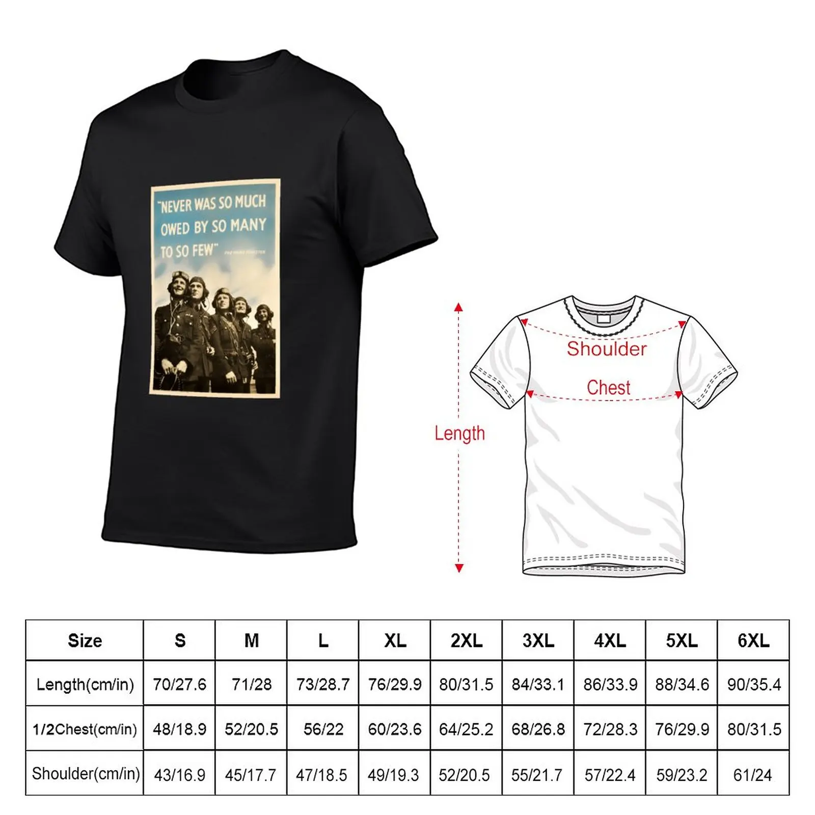 New Never Was So Much Owed By So Many To So Few - WW2 Poster T-Shirt custom t shirt quick drying shirt mens white t shirts