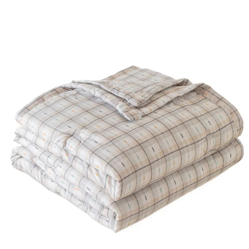 لحاف صيفي بطبقة مزدوجة من القطن والكتان من الدرجة الأولى مع لحاف تكييف هواء من ألياف فول الصويا مطبوع بطانية تبريد مزدوجة