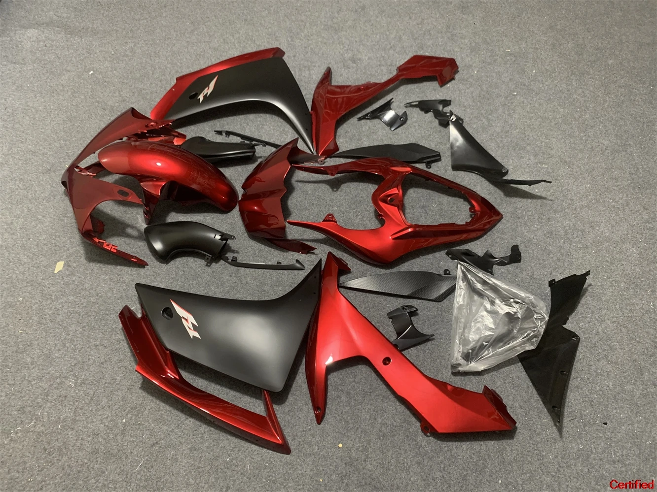 

100% комплект кузова для Yamaha YZF1000 R1 2007 2008, комплект обтекателя пламенного красного и черного цвета YZF R1 07 08, кузов
