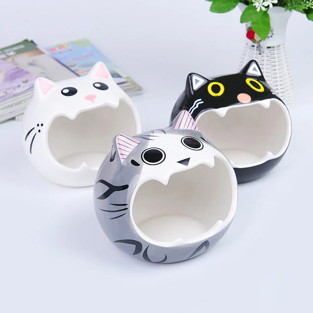 

Ceramic Nest Cooling House for Hamsters Small Habitat Chinchilla Hideout Easy Odor Resistant Cat Shape Storage Box