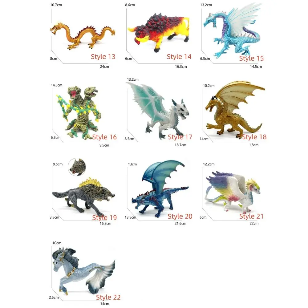 Ice Flying Dragon Myth Dragon Figures Western Beast Fire Bullfighting Simulation Warcraft Mythology PVC Dragon Animal Model