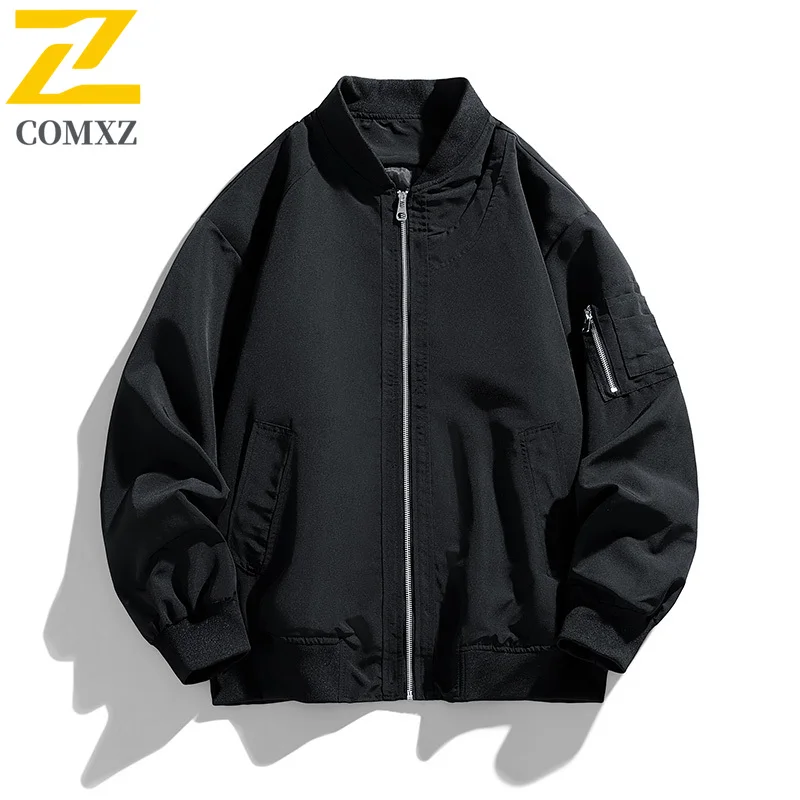 COMXZ Baseball Jacket Male Vintage Loose Fit Working Tooling Jackets Fashion Streetwear Windproof Spring Autumn New Clothing