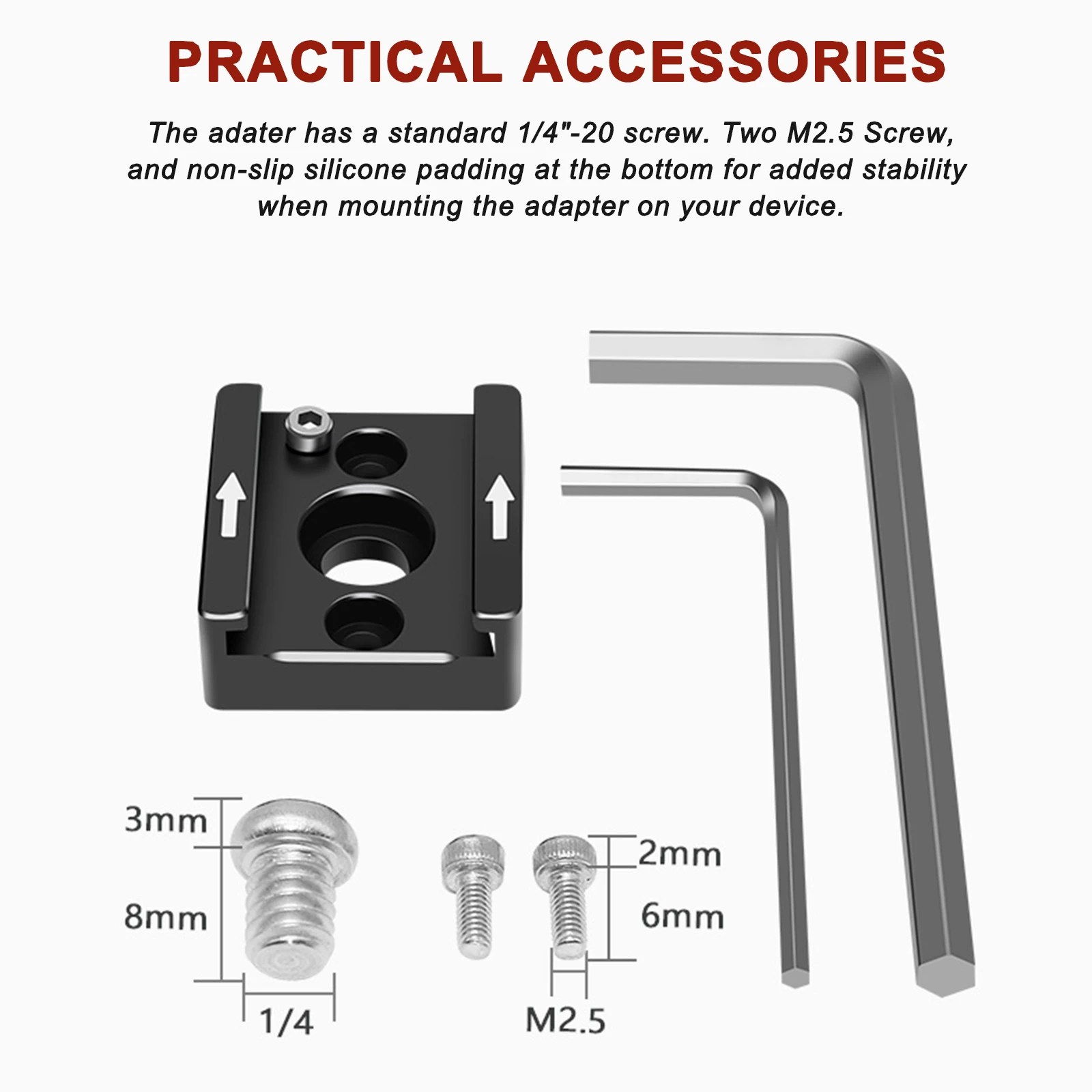 Lanxire Cold Shoe Mount Adapter, Cold Shoe Bracket with 1/4\