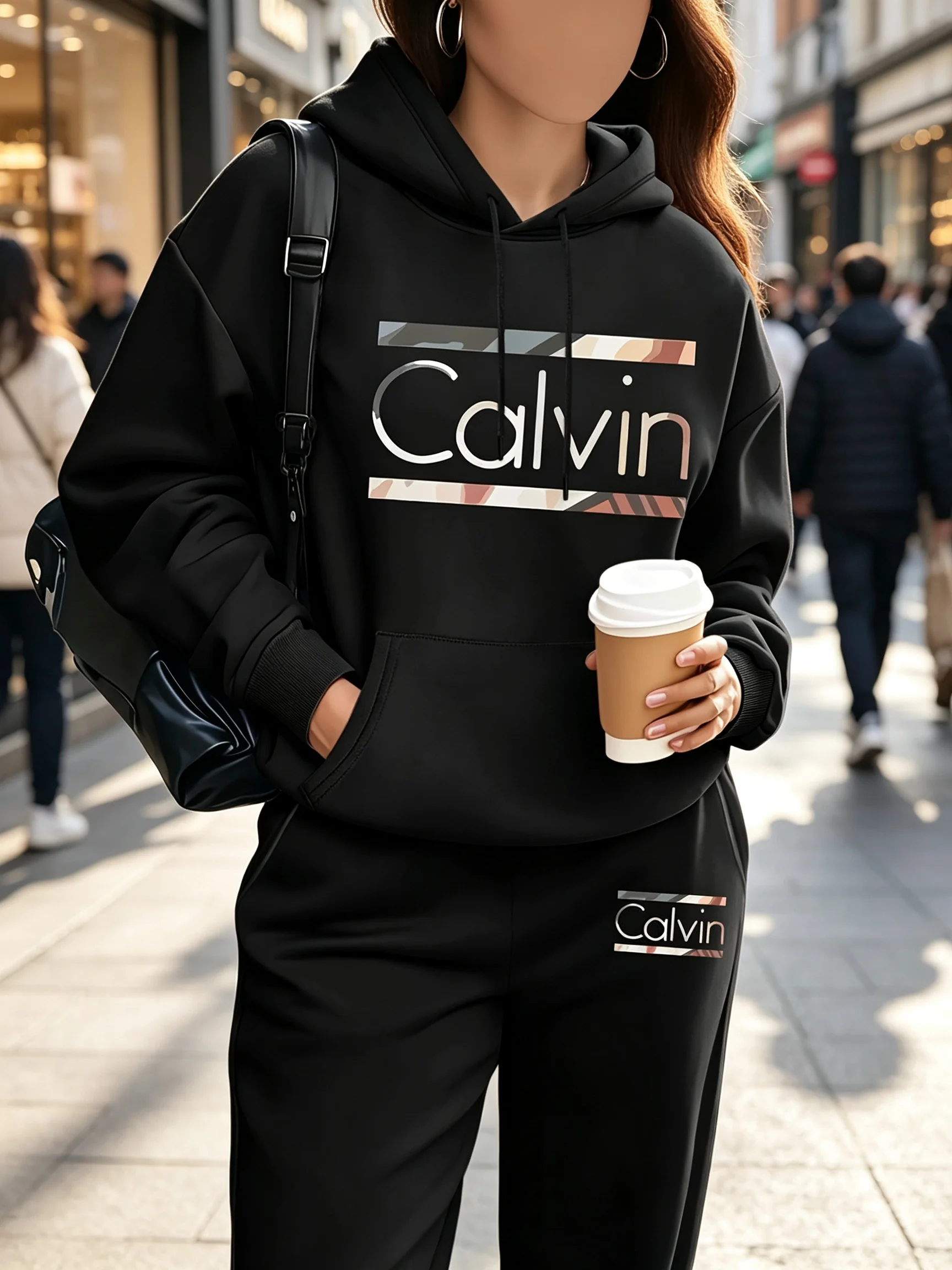 Letter Printed Women's Tracksuit Quality Two Piece Set for Women Fashion Jogging Sweatshirt Suit Drawstring Sports Daily Hooded