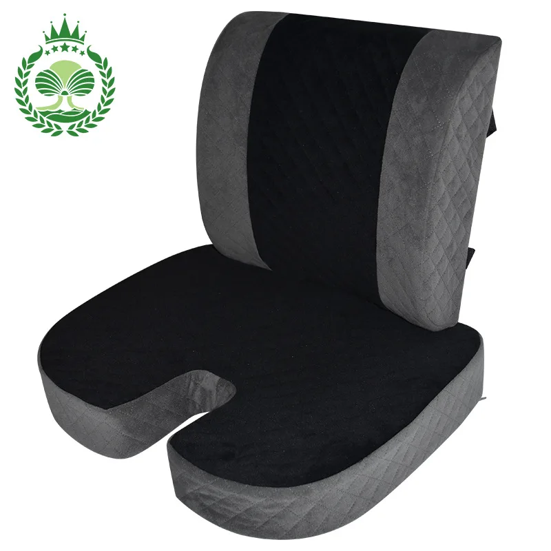Memory Foam Seat Cushion and Lumbar Support Set for Office Chair Ergonomic Coccyx Cushion for Long Sitting Back Pain Relief
