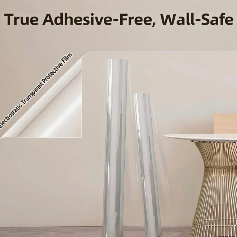 Household Clear Wall Protector Anti-dirt Electrostatic Sticker Waterproof Decorative Film for Indoor Wall Decoration