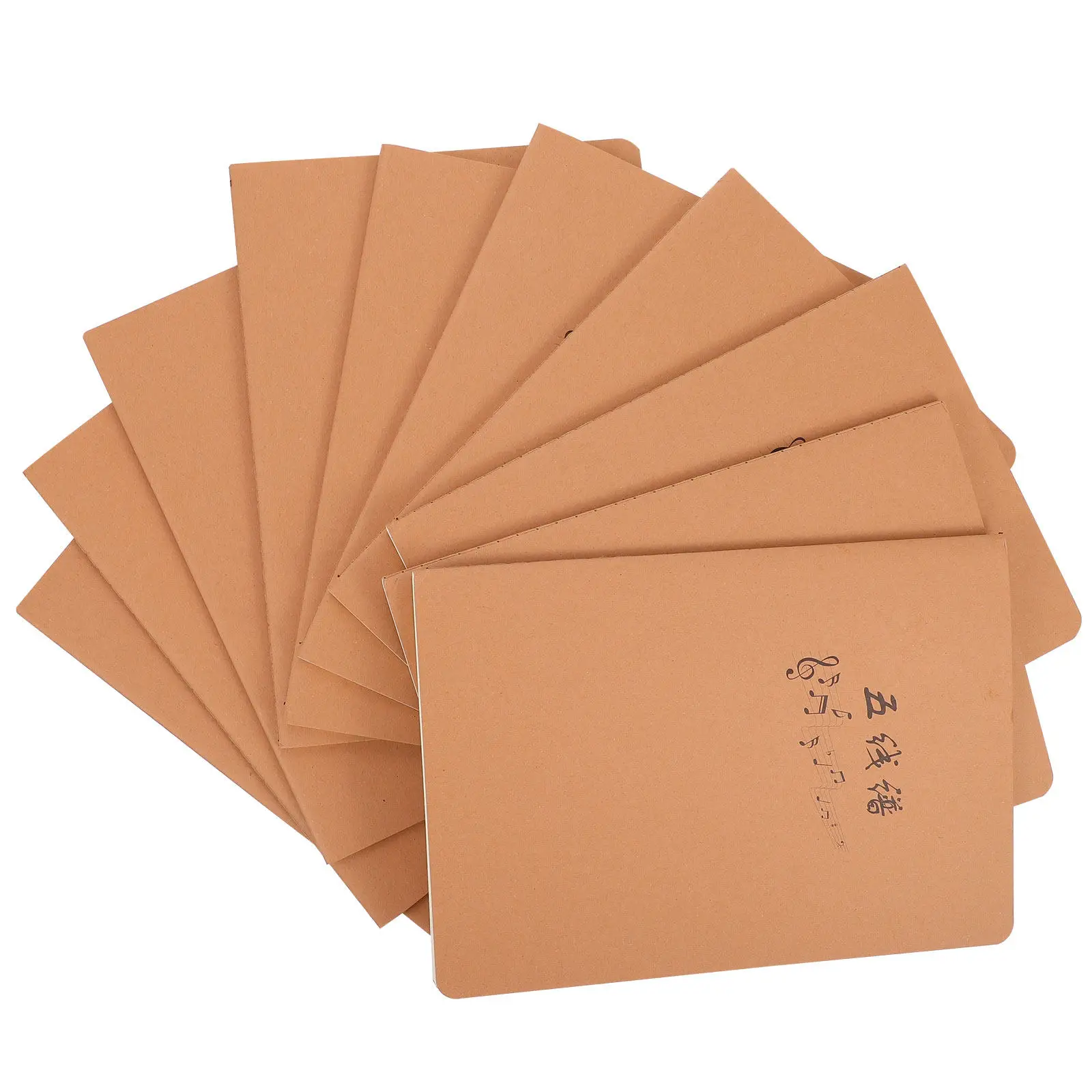10Pcs Stave Notebooks High-Quality Beige Paper Music Exercise Books for Students Teachers Eye-Protective Handwriting Practice