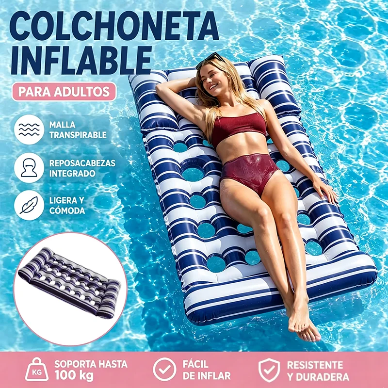 1pc Summer Foldable Water Hammock Inflatable Sea Mattress PVC Floating Sleeping Bed Chair Swimming Pool Beach Lounger Adult Buoy