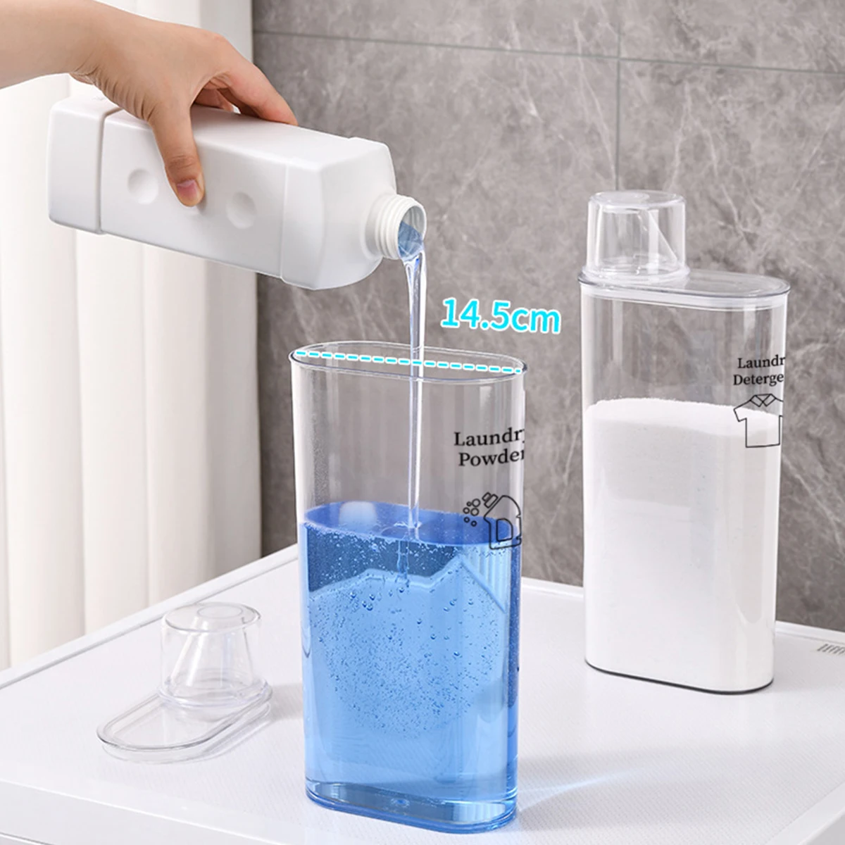 Refillable Laundry Detergent Container Large Capacity Dispenser Bottle for Laundry Beads Powder Scent Booster Laundry Room Organ view 6