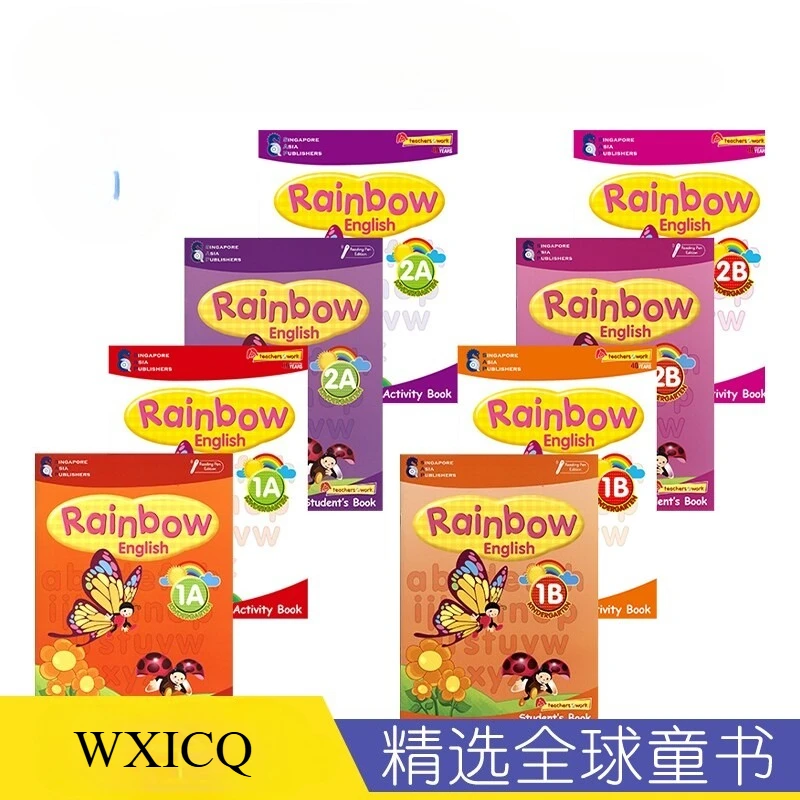 

Учебники и дополнительные материалы по английскому языку SAP Rainbow English K1K2 (8 книг) для детей начальной школы Сингапура в возрасте 3-6 лет.