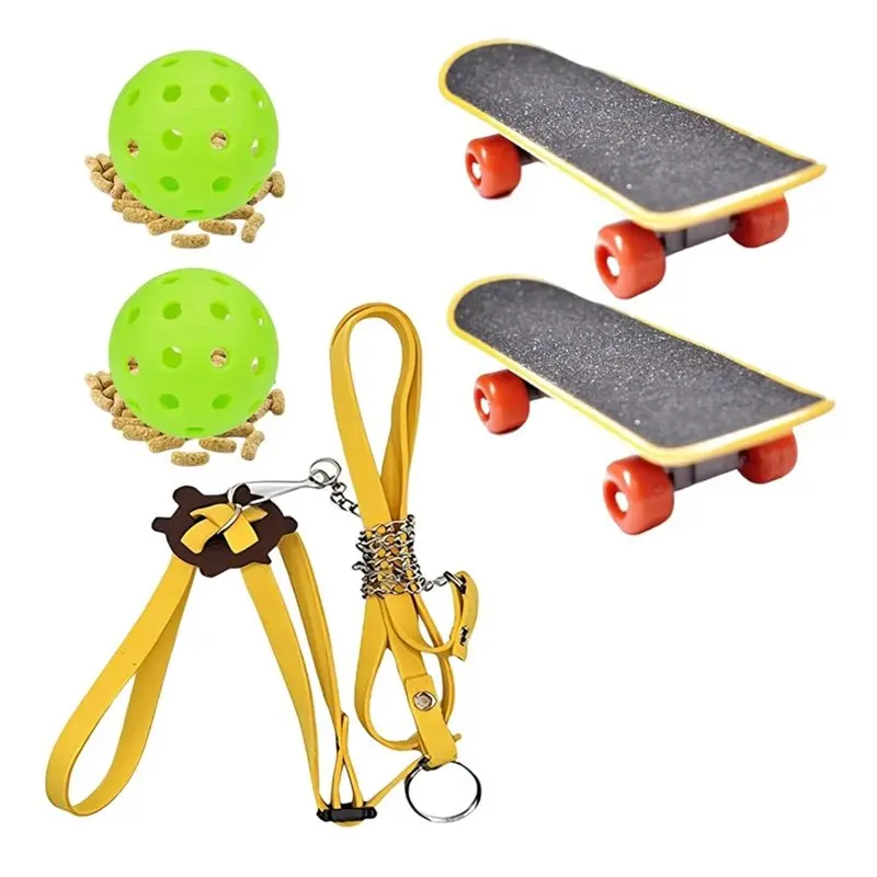 [ABFI!】 Turtle Fast Skate Set, Turtles Playing And Training Includes 1 Adjustable Tortoise Leash 2 Reptile Skateboards 2 Tr